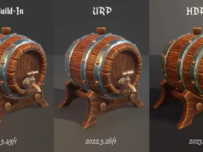 Stylized Beer Keg Low-poly 3D model