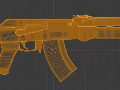 AK47 rifle Free 3D model purchase