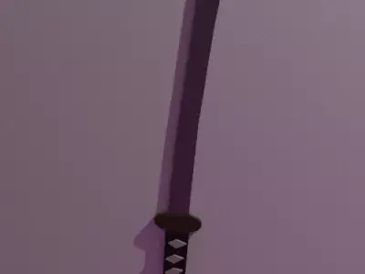 Katana samurai sword Free 3D model 4