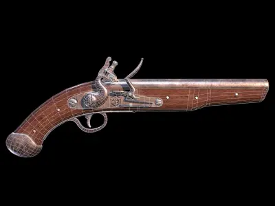 HIE Game Ready Musket D180221 Low-poly 3D model