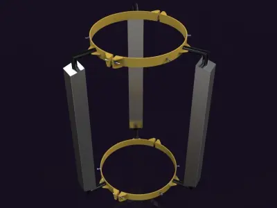 Triple anode clamp Free 3D model