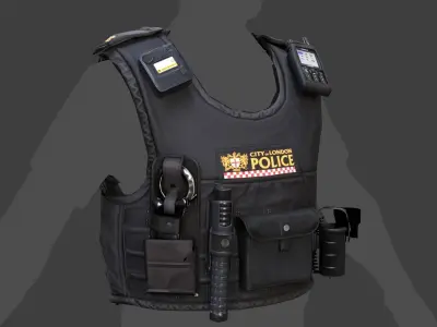 City of London Police Vest  Accessories FIVEM EUP GTA Uniform  Low-poly 3D model