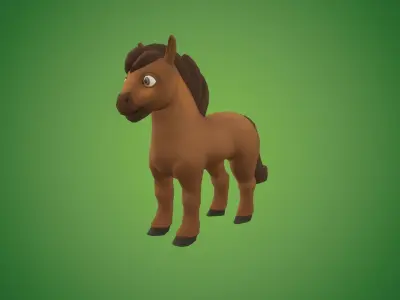 Horse Low-poly 3D model Free Free low-poly 3D model
