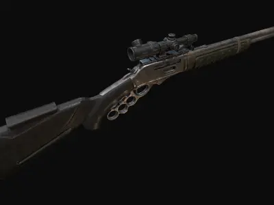 Winchester sniper rifle Low-poly 3D model