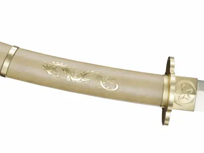 Tachi japanese samurai sword 3D model