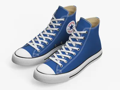 Blue Converse All Stars Sneakers 3D model