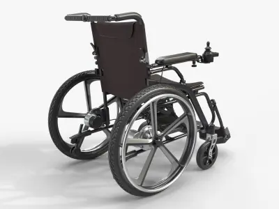 Hybrid power and manual wheelchair 3D model