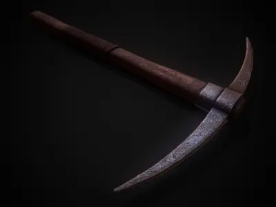 Pickaxe Low-poly 3D model shop