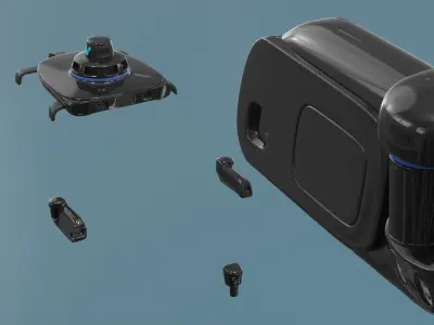 Waymo Lidar and Radar Kit for Driverless Cars Black 3D model
