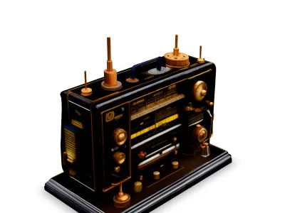 Vintage SciFi Radio Receiver 3D Model Low-poly 3D model