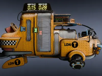 CyberPunk Taxi - Production Ready 3D model
