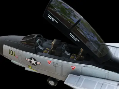 Grumman F-14 Tomcat US Fighter Jet Low-poly 3D model