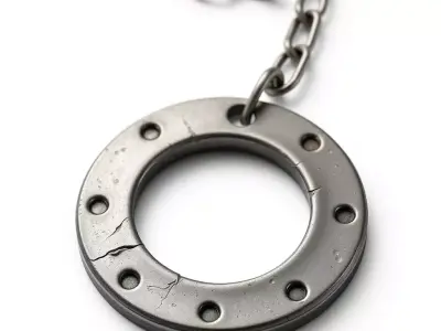 Aged Industrial Metal Shackle Chain Low-poly 3D model
