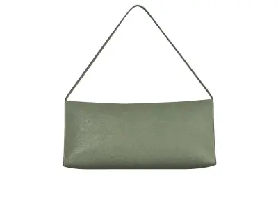 Olive Leather Triangle Shoulder Bag 3D model