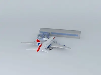 British Airways A380 Gate Free 3D model