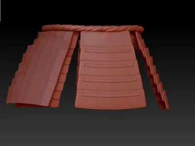 Japan Samurai kusazuri  Low-poly 3D model