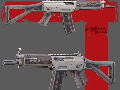 Sig522 Gun Low-poly 3D model