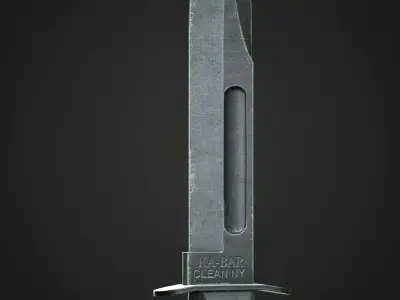 Game Ready Ka-Bar Knife Low-poly 3D model