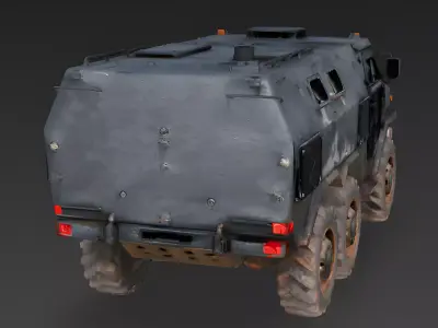 Abandoned Urban APC 3D Model Low-poly 3D model