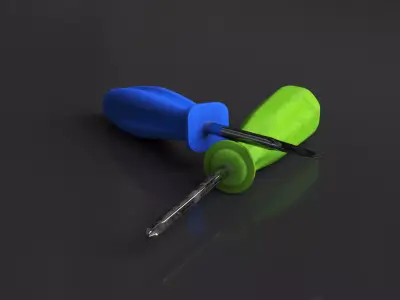 Screwdrivers two Low-poly 3D model