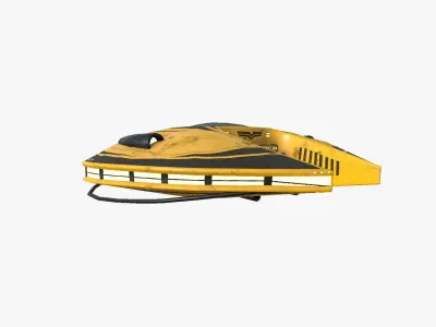 Alien Spaceship UFO D08 Yellow Dirt - Sci Fi Spacecraft Design Low-poly 3D model