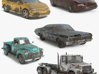 Abandoned Vehicles Collection 3D model