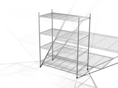 Commercial Wire Shelving Unit 3D model