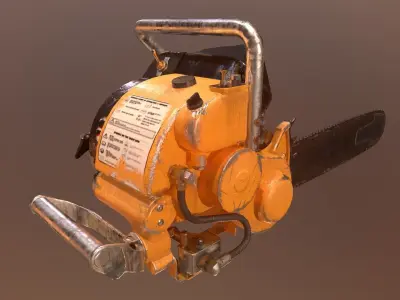 Vintage saw Low-poly 3D model