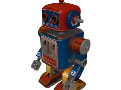 Vintage Tin Toy Robot Model 3D model