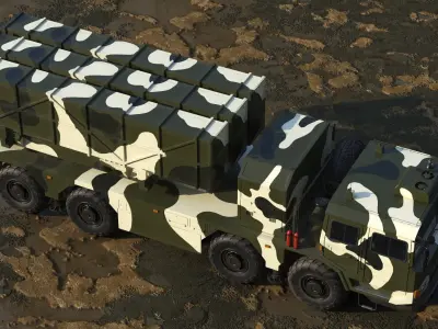 Chinese MLRS WS-2D Green Camouflage 3D model
