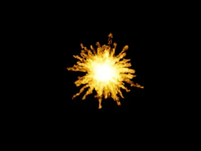 Small Aerial Explosion Simulation Low-poly 3D model