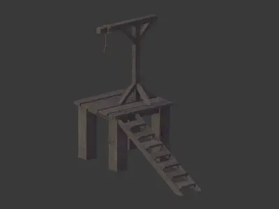 Set of Gallows Low-poly 3D model