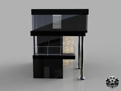 Modern Building Low-poly 3D model 5