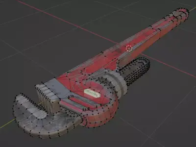 Wrench Low-poly 3D model 45