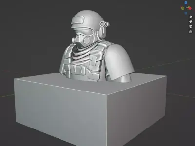 warrior soldier in box Free 3D print model