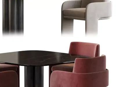Odisseia  Chair and Goya Arflex Table 3D model