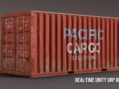 Shipping Container Pack - LODS - Trim - sheet 20 - 40 ft Low-poly 3D model