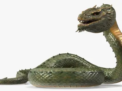 Serpentine Dragon Creature 3D model