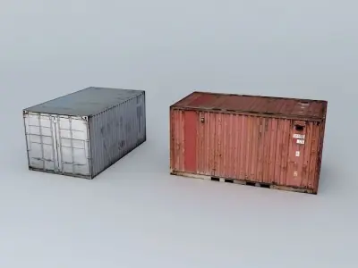 containers two shipping Free 3D model