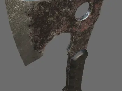 Axe game-ready old style PBR Free low-poly 3D model