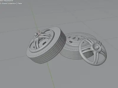 vehicle tires and rims  3D model