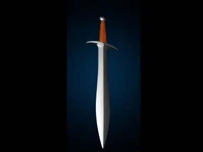 Sword from the trilogy of the Lord of the Rings movie Low-poly 3D model
