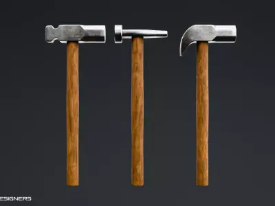 Medieval Blacksmith Hammer Set Low-poly 3D model