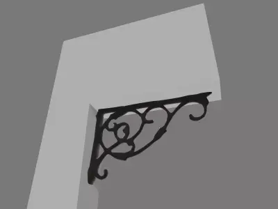Antique Decorative Iron Bracket - 4K PBR Low-poly 3D model