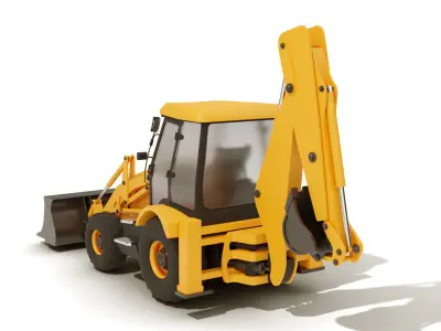 Backhoe Loader 3D Model 3D model