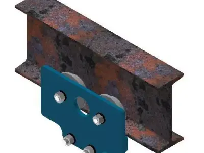 CRANE steel bracket with bolts 3D model