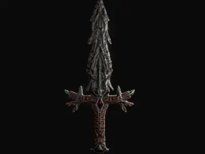 Exotic dark dagger Low-poly 3D model