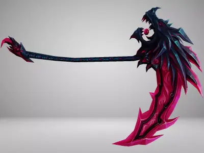 Futuristic Scythe Low-poly 3D model purchase