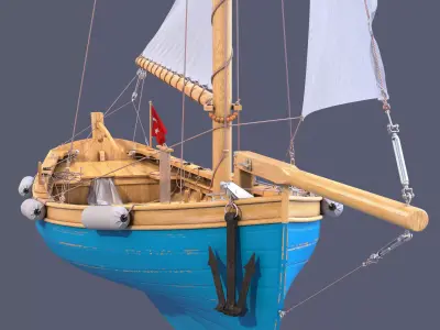sailboat sailing boat 3D model