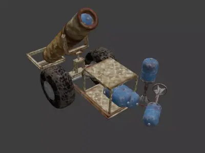 Hell Cannon - Version 2 Low-poly 3D model